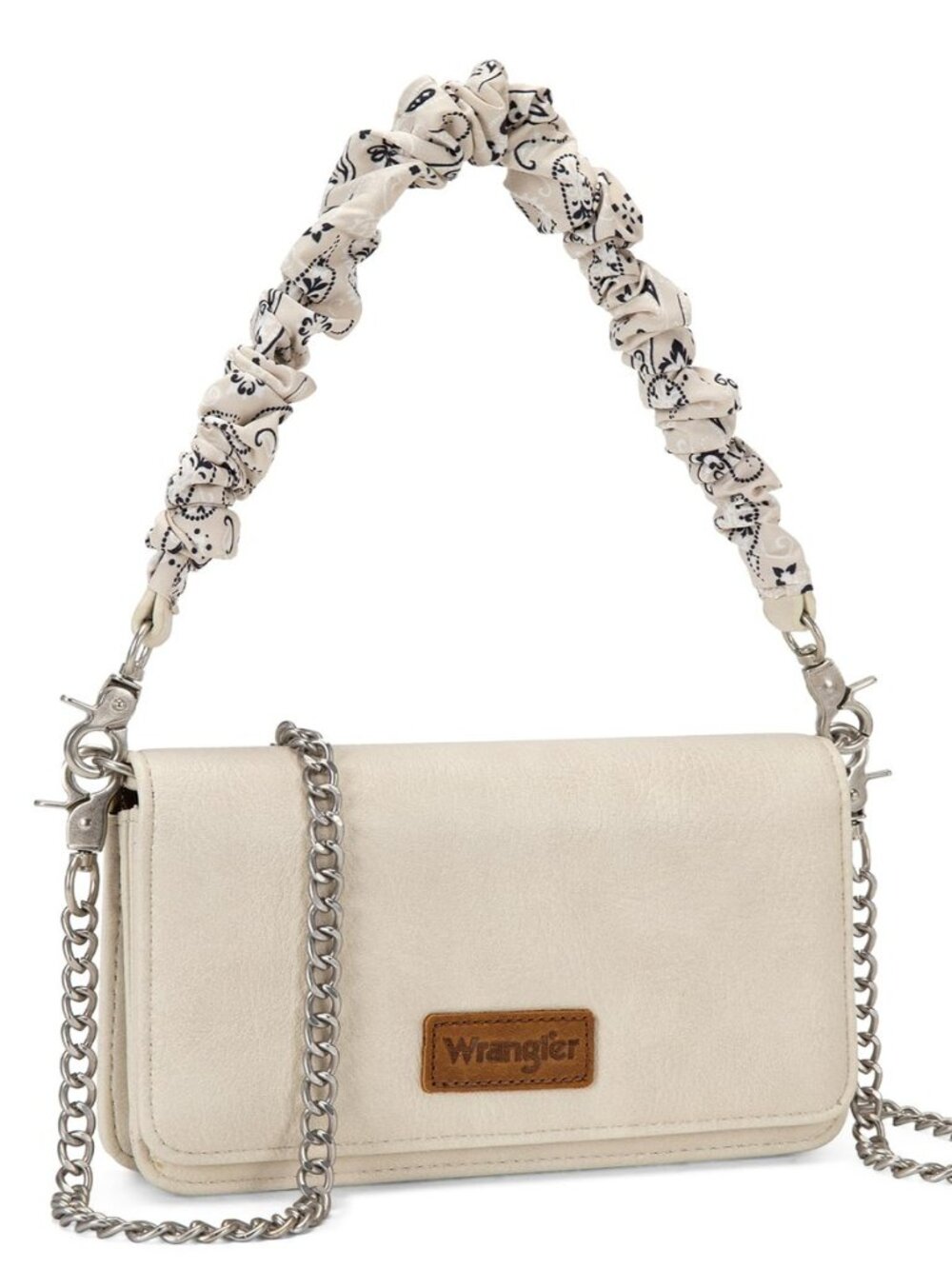 Wrangler Small Crossbody Bag Cute Wallet Purse Chain & Ruched Paisley Strap